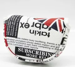 パターカバー 小型マレットタイプ対応 マグネット付け イギリス柄新聞紙