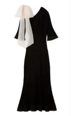 【新品未使用品】snidelスナイデル ショルダーリボンアシメニットワンピース