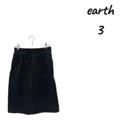 earth コーデュロイ タイトスカート サイズ3 ブラックM相応