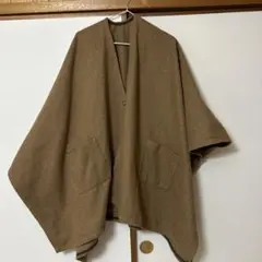ポンチョコート　ナチュラル系　ブラウン