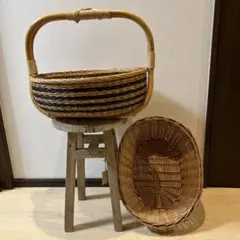 かごバスケット2点セット(ラタンかご)