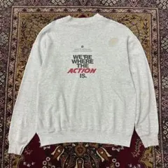 90s USA製 フルーツ 企業ロゴ メッセージ スウェット トレーナー XL