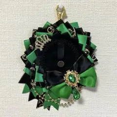 缶バッジ 痛ロゼット 黒 × 緑 × 金 56mm 57mm