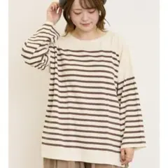 パネルボーダーロングスリーブカットソー