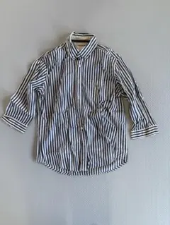 O.R.G 七分袖ストライプシャツ 綿100% Mサイズ