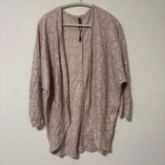 美品✨Chicorée【S】透かし編み ドルマンカーディガン ピンク 一点もの