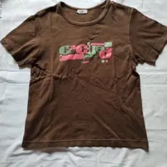 COCUE 半袖Tシャツ ブラウン ロゴプリントのサムネイル