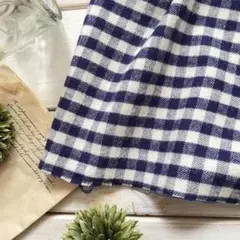 ■0.5m■延長可能■コットン微起毛ギンガムチェック◇パープルネイビー