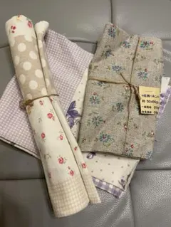 花柄　リネン　布　ハギレ3枚セット