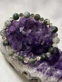 天然石モスアゲートブレスレット