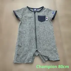 チャンピオン　グレー半袖ベビーロンパース