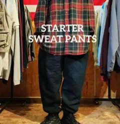 STARTER 無地 スウェットパンツ ワイド 黒 USA古着