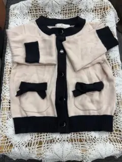 キッズ　ケイトスペード　カーディガン　ニット　90サイズ　リボン　ボタン　ピンク