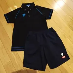 VICTAS 卓球 ポロシャツとショートパンツセット XS 黒