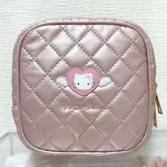 アベイル ハローキティ エンジェル キルティング スクエアポーチ ピンク