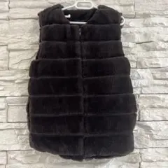 キッズ用ダークブラウン　ベスト　ファー
