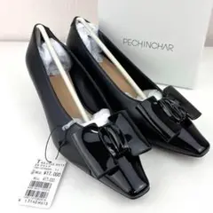 【新品タグ付き】PECHINCHAR パンプス リボン エナメル ブラック 38