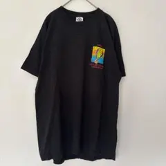 デルタ 半袖 Tシャツ クルーネック 半袖 プリント L黒 綿 カジュアル