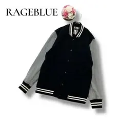 RAGEBLUE メンズ　長袖　スタジャン ブルゾン 黒×グレー M メンズ