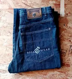 ROCAWEAR ダークデニム ストレートワイドパンツのサムネイル