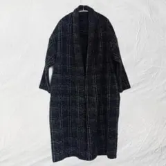 シードレイク 格子柄 ガウン ショール長袖 M 黒灰 ポリエステル お出かけのサムネイル