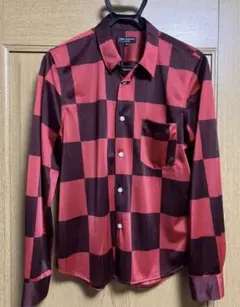 コムデギャルソン オム プリュス シャツ　市松　赤 黒　チェック