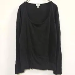 J.CREW 完売モデル 深Uネック長袖Tシャツ 黒 S コットン100%のサムネイル