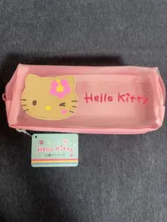 【新品】日焼けキティ ペンポーチ 仕切り　メッシュ　コスメ　ポーチ　筆箱　ポーチのサムネイル