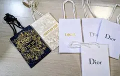 【限定含む】DIOR ショッパー6点セット リボン付含む/ ネイビー&白