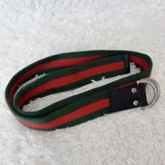 GUCCI シェリーライン ベルト キャンバス グリーン レッド 良品 レザー