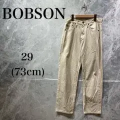 BOBSON メンズ W28 ベージュ ストレートパンツ 極太 ゆったり 古着のサムネイル
