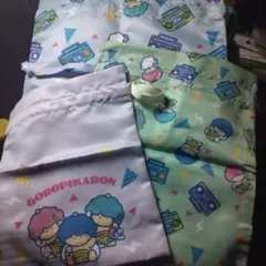 サンリオ　ゴロピカドン　巾着袋 3点セット