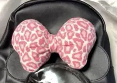 ピンク　ヒョウ柄　リボン　ヘアアクセサリー　スクバ　キーホルダー　カチューシャ