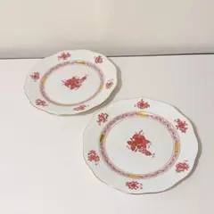 ヘレンド　アポニーピンク　ケーキ皿　プレート　2枚　19cm ②のサムネイル