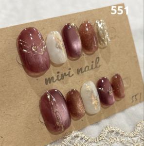 ネイルチップ　551 ショートオーバル　マグネット　ミラー