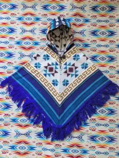 【秋·冬物·☆新品&レア】♡可愛いネイティブ柄キッズポンチョ(95〜110)