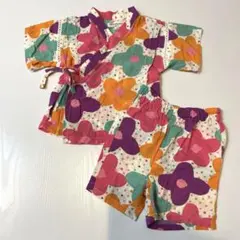 16【80】アンパサンド　花柄　カラフル　甚平