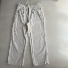 GU デニムバギースラックス　ホワイト Mサイズ男女兼用321-344766のサムネイル