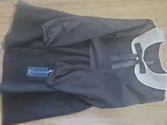 【未使用】フォーマル 黒いドレス 130 白い襟 リボン付き