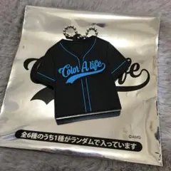 與真司郎　しんちゃん　ベースボールシャツキーホルダー　青