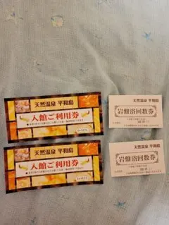 天然温泉平和島 入館券2枚 岩盤浴回数券2枚セットのサムネイル