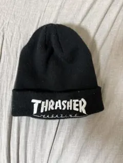 THRASHER ニット帽 黒 フリーサイズ