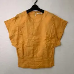 伊太利屋 GK 麻100% ドルマン風ブラウス オレンジイエローのサムネイル