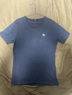 バーバリーブラックレーベル ネイビー Tシャツ 刺繍ロゴ