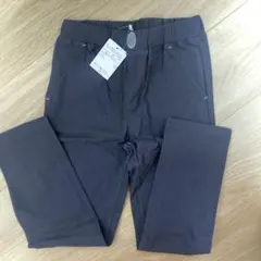 130サイズ 裏起毛黒パンツ ウエストゴム