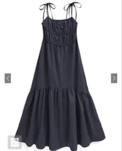 リボンストラップギャザーキャミワンピース[tg671]