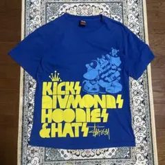 00s stussy グラフィック　tシャツ ブルー　y2k