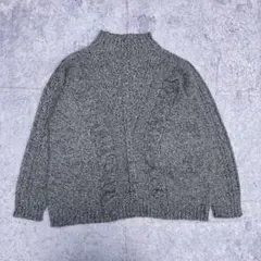 00's vintage 秋　ニット ハイネック タートルネック グレー y2k