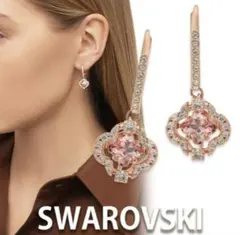 SWAROVSKI ローズゴールド ドロップピアス
