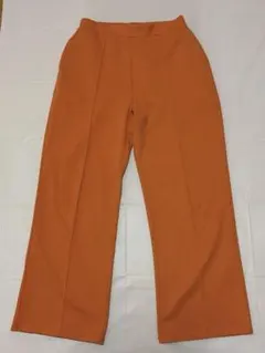 オレンジ ワイドパンツ ゴムウエスト　Ｌサイズ